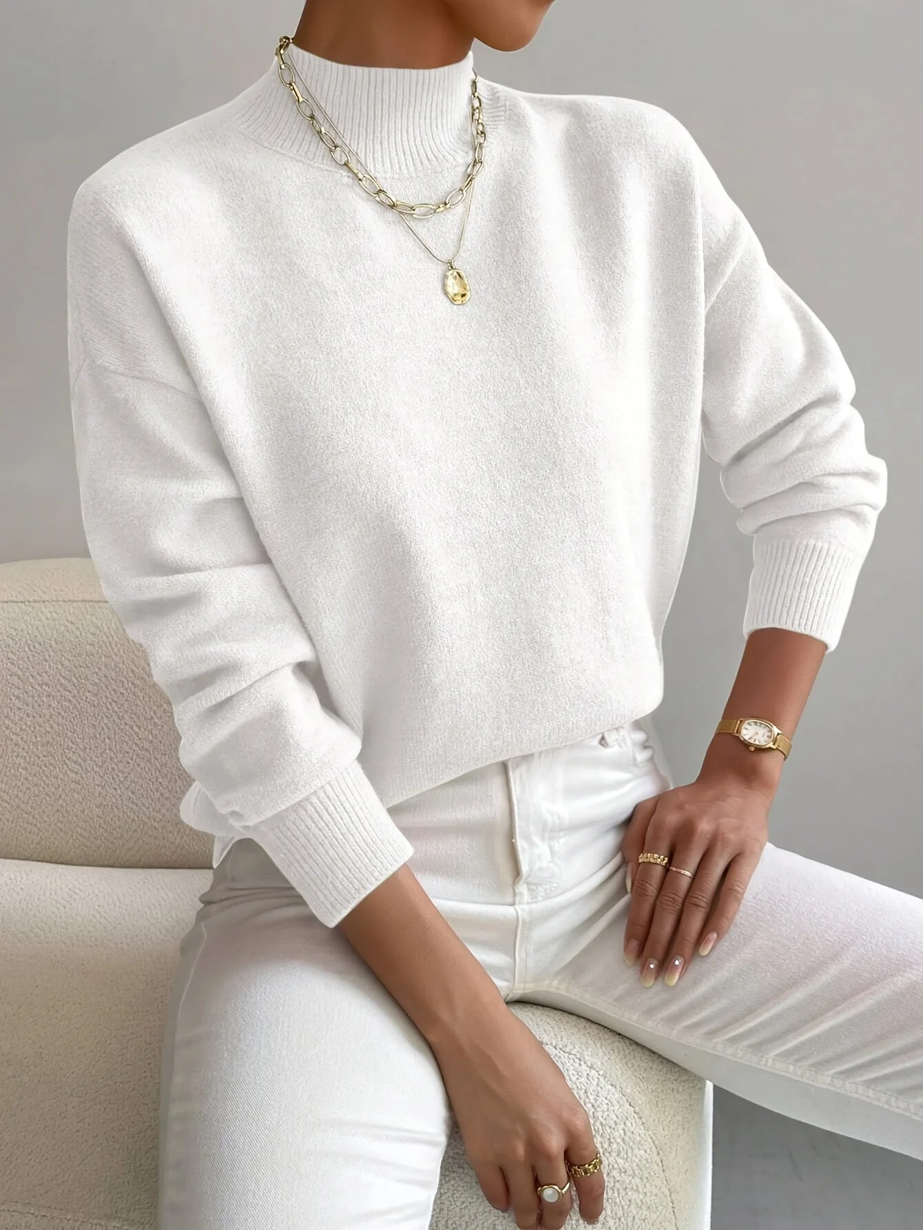 Elegant Cosy Turtleneck Knit Sweater Ladies - Image 2