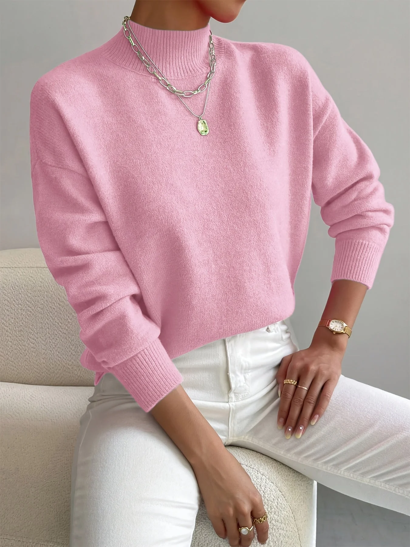 Elegant Cosy Turtleneck Knit Sweater Ladies - Image 3