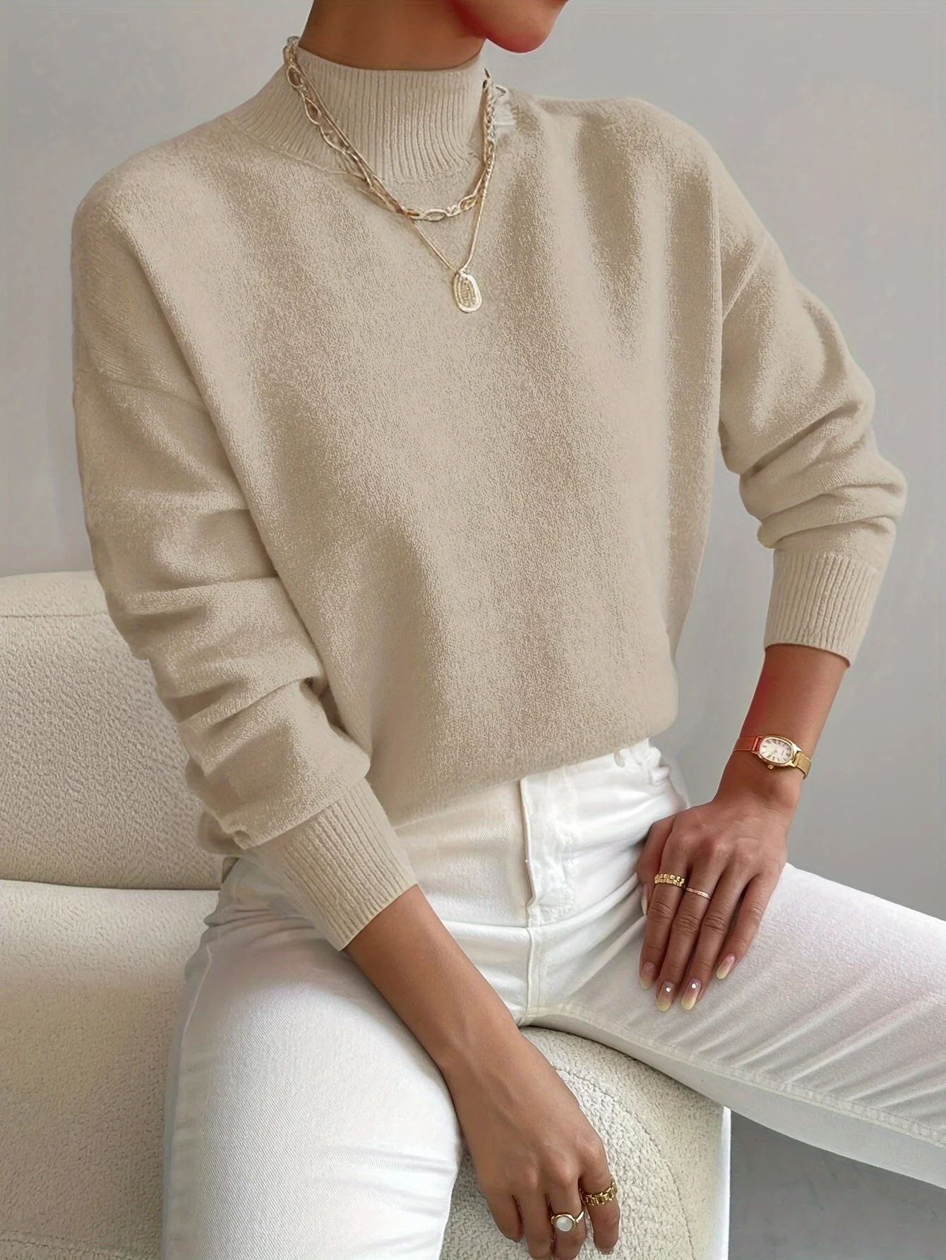 Elegant Cosy Turtleneck Knit Sweater Ladies - Image 5