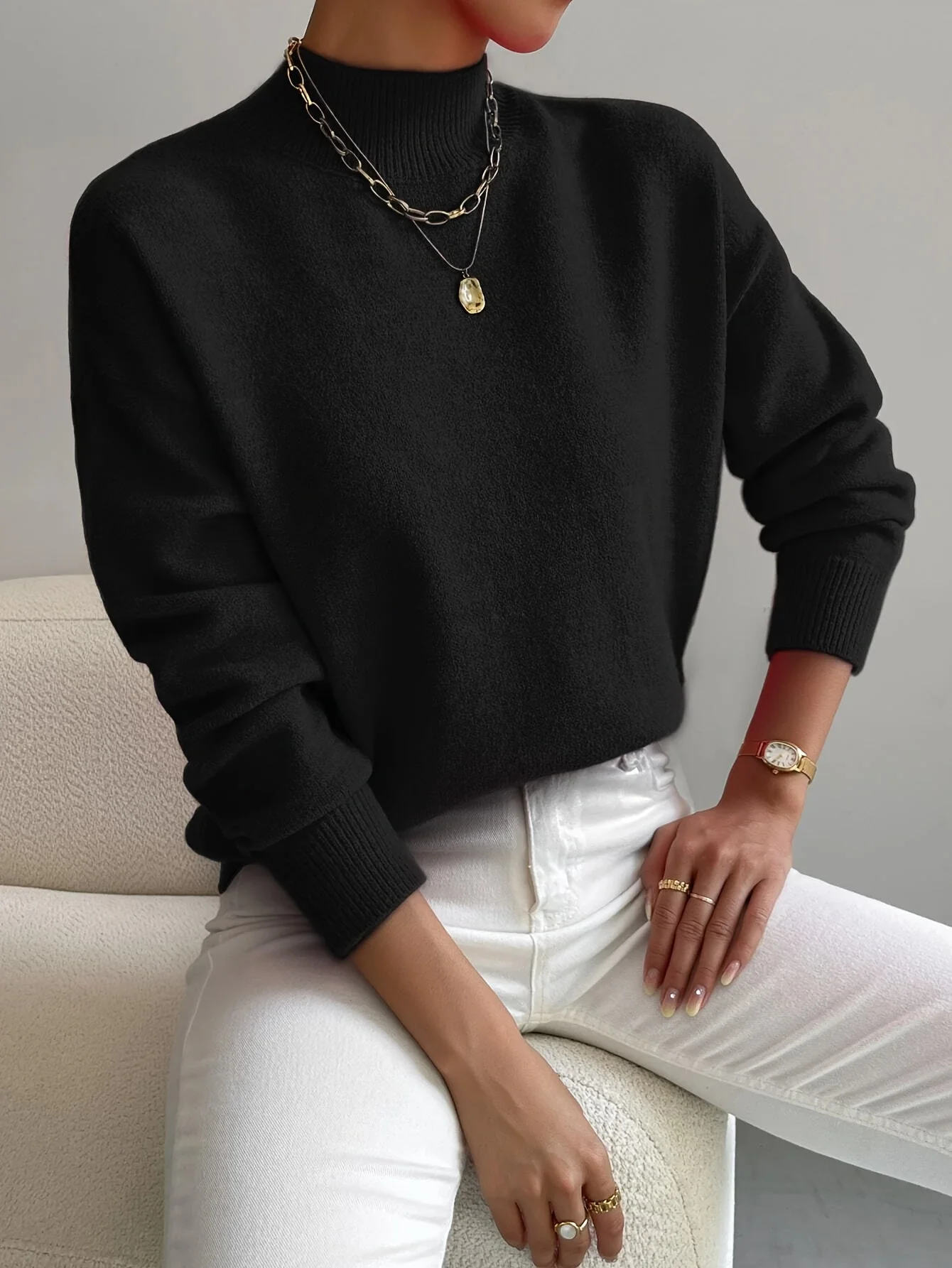Elegant Cosy Turtleneck Knit Sweater Ladies - Image 6
