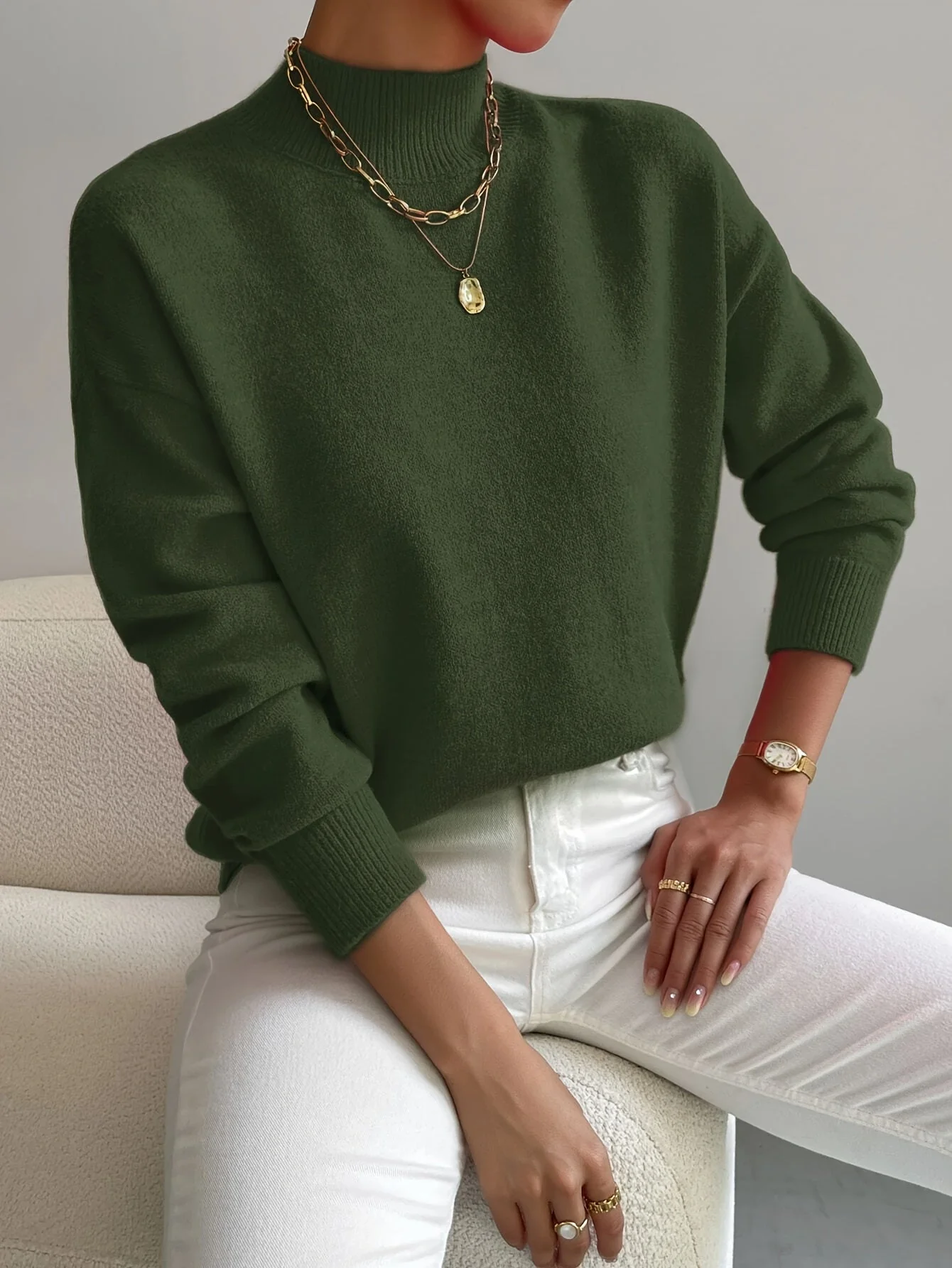 Elegant Cosy Turtleneck Knit Sweater Ladies - Image 8