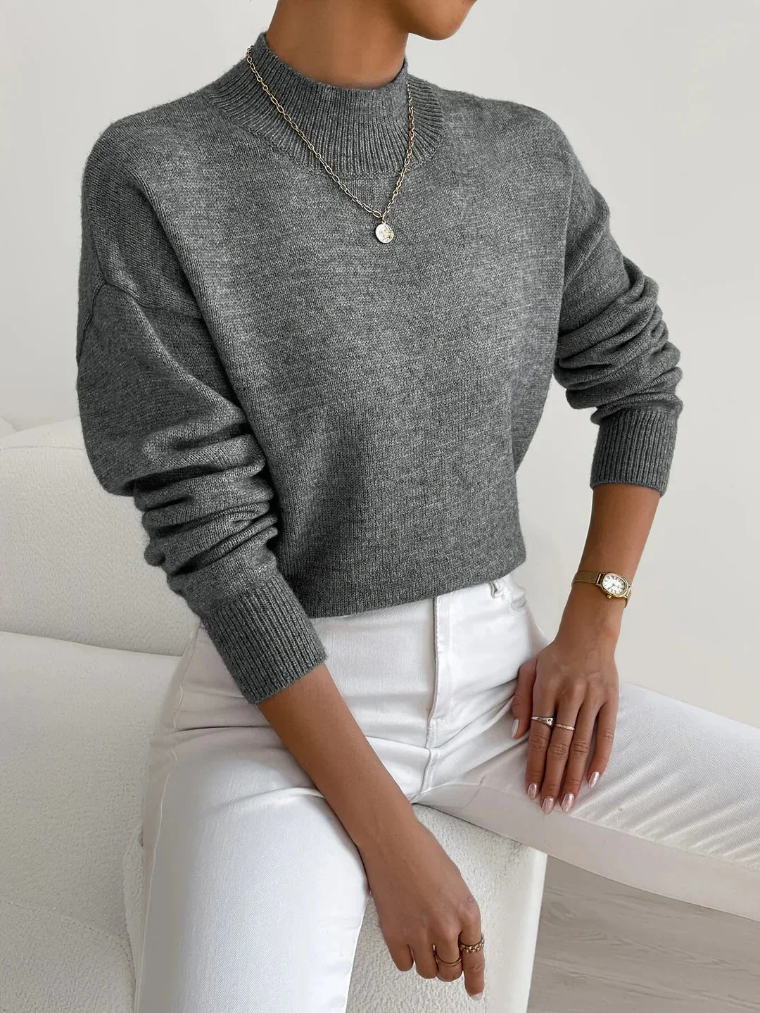 Elegant Cosy Turtleneck Knit Sweater Ladies - Image 9