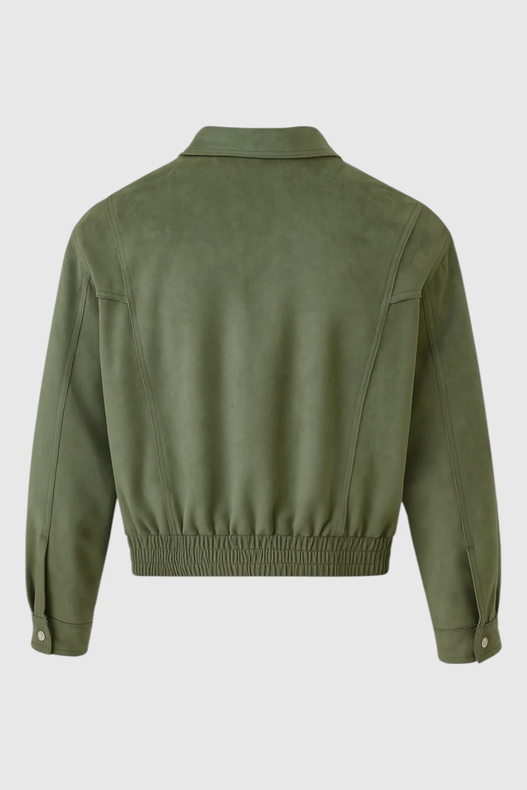 Elegant Green Bomber Jacket with Timeless Style - Image 4