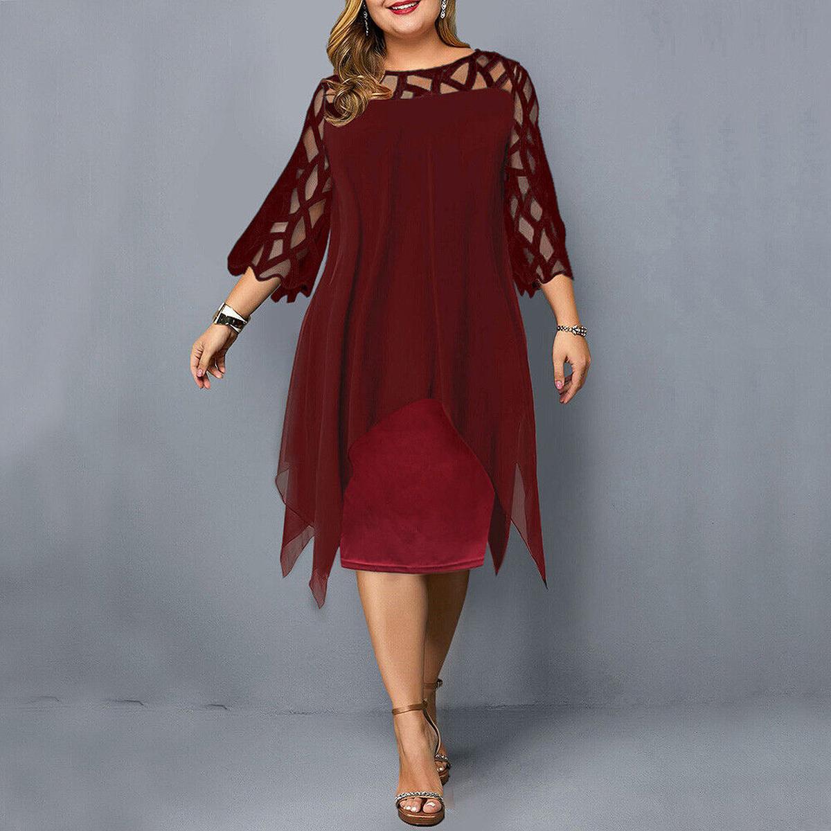 Evening Event Cocktail Plus Size Midi Dress - Image 6