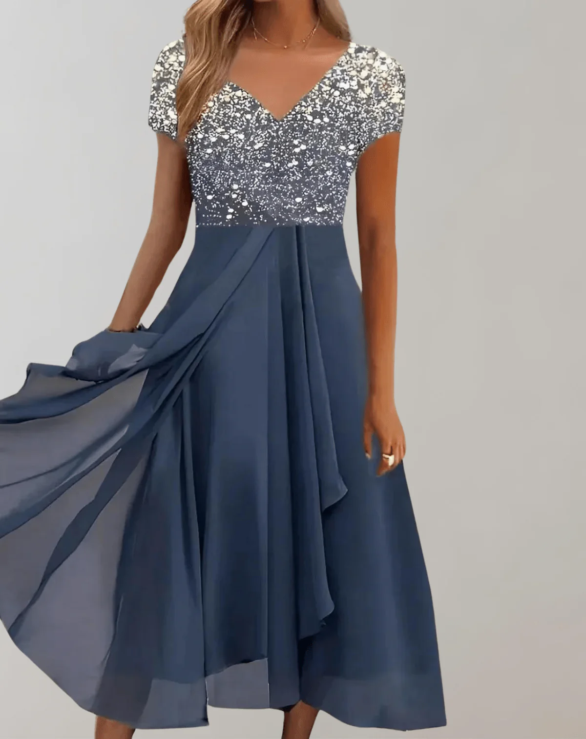 Elegant Women's Cocktail Midi Dress - Image 7