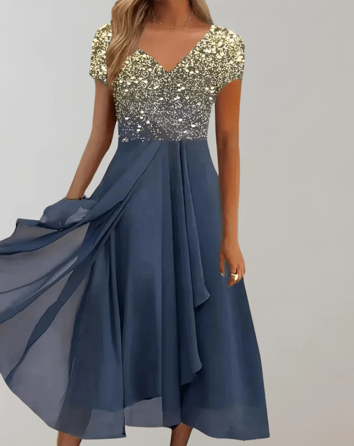 Elegant Women's Cocktail Midi Dress - Image 8