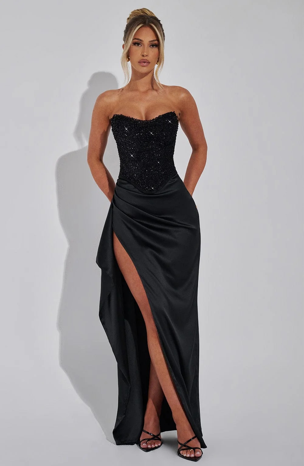 Emrielle Beaded Corset Evening Grown Maxi Dress - Image 3