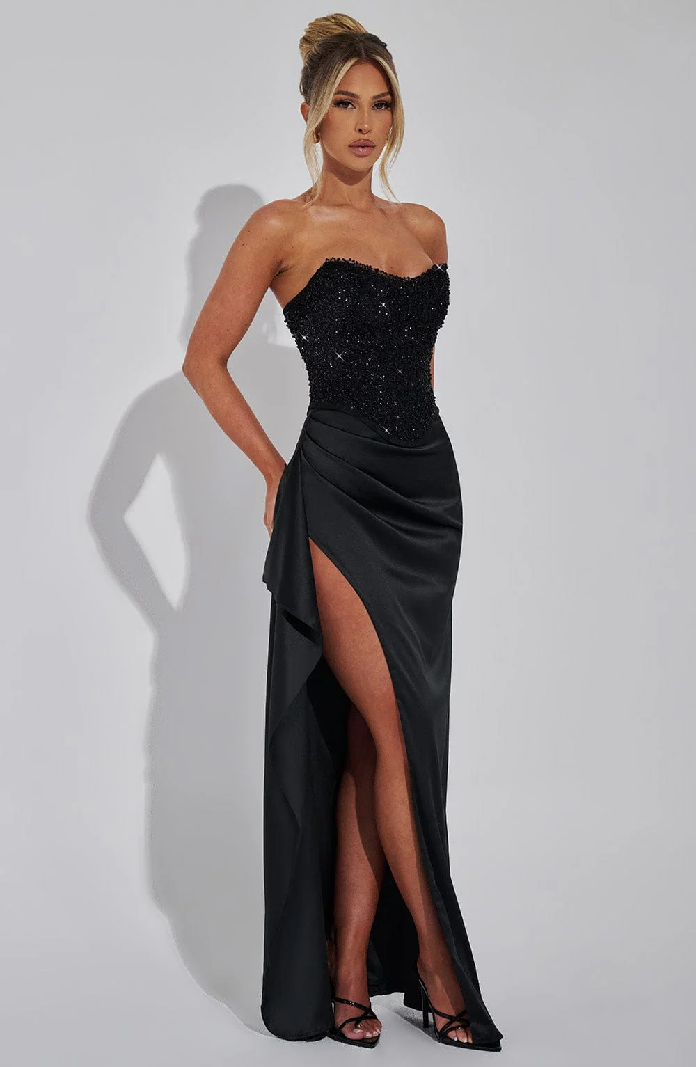 Emrielle Beaded Corset Evening Grown Maxi Dress - Image 4