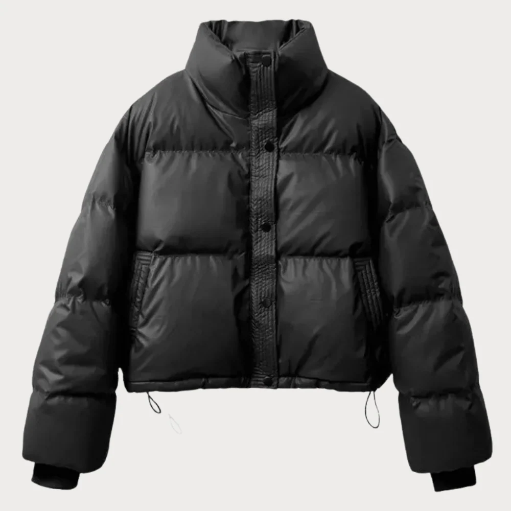 Women's Fashionable puffer jacket with cropped design