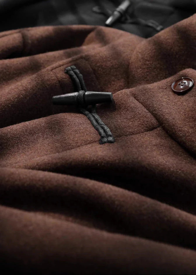 Women's Classic Wool Toggle Coat with Belted Waist - Image 6