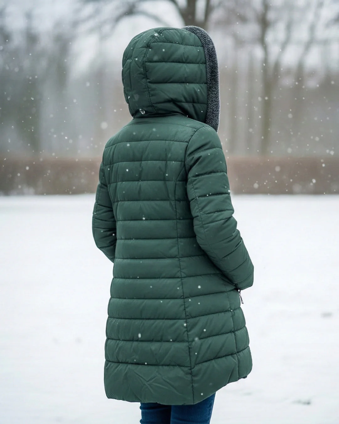 Fleece-Lined Hooded Puffer Jacket with Flattering Fit - Image 4