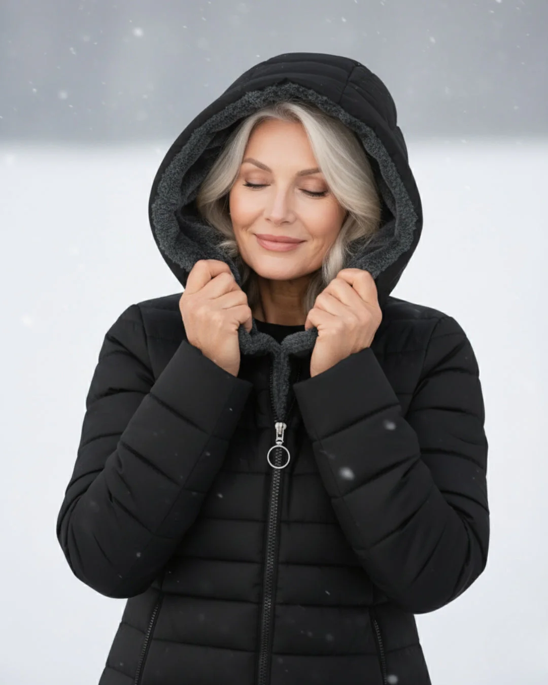 Fleece-Lined Hooded Puffer Jacket with Flattering Fit - Image 7