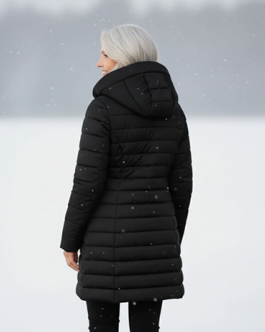 Fleece-Lined Hooded Puffer Jacket with Flattering Fit - Image 9