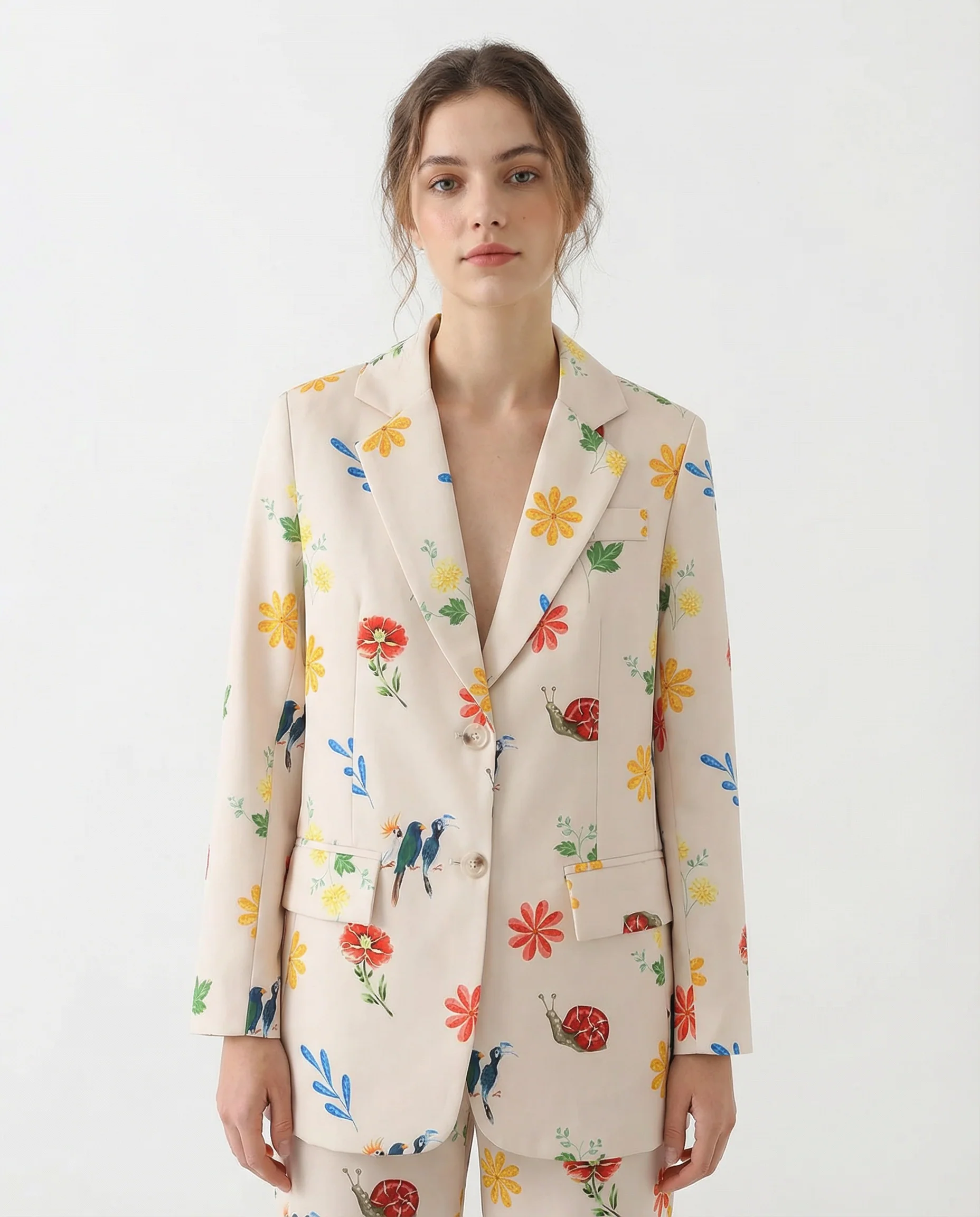 Floral Blazer – Chic Casual Layer for Spring and Autumn - Image 2