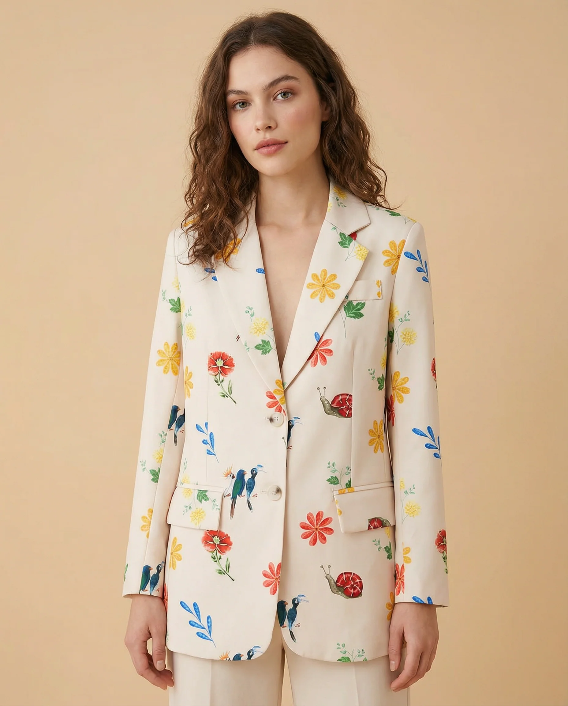 Floral Blazer – Chic Casual Layer for Spring and Autumn - Image 3