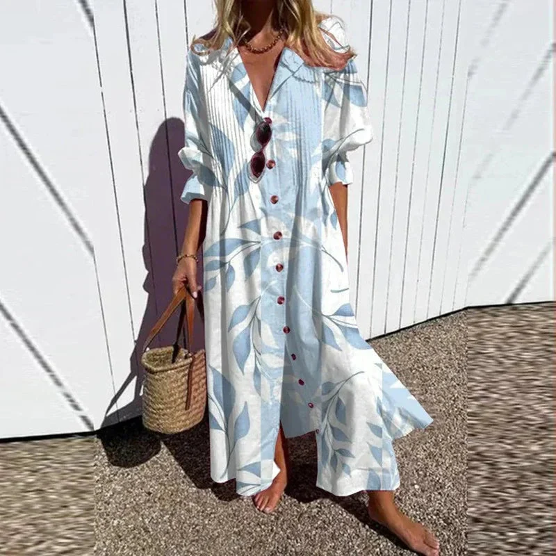 Geometry Circle Print Dress – Vintage Puff Sleeve A-Line Summer Style - Image 8