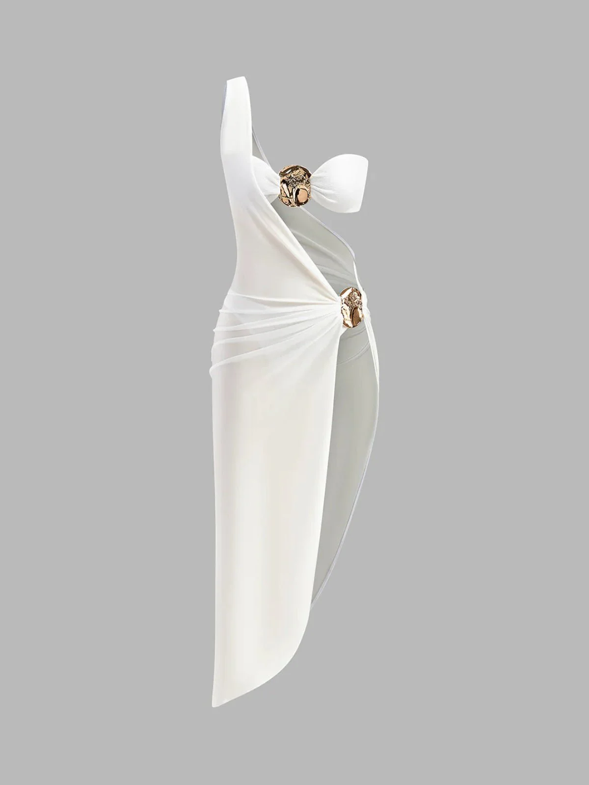 Gold Detail Summer Three-piece Cut-Out dress - Image 6