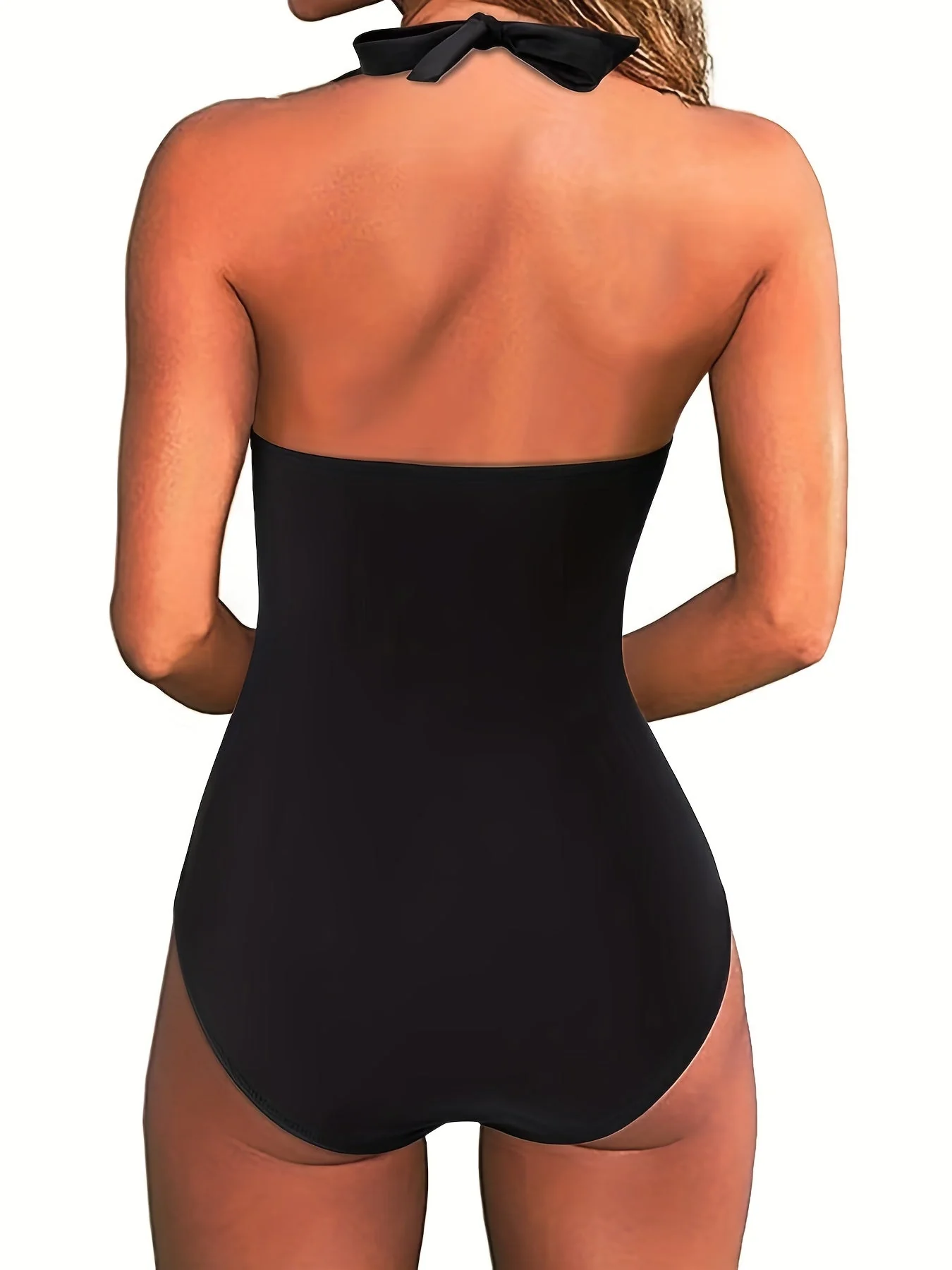 V-Neck Halter Neck Backless Swimsuit - Image 5