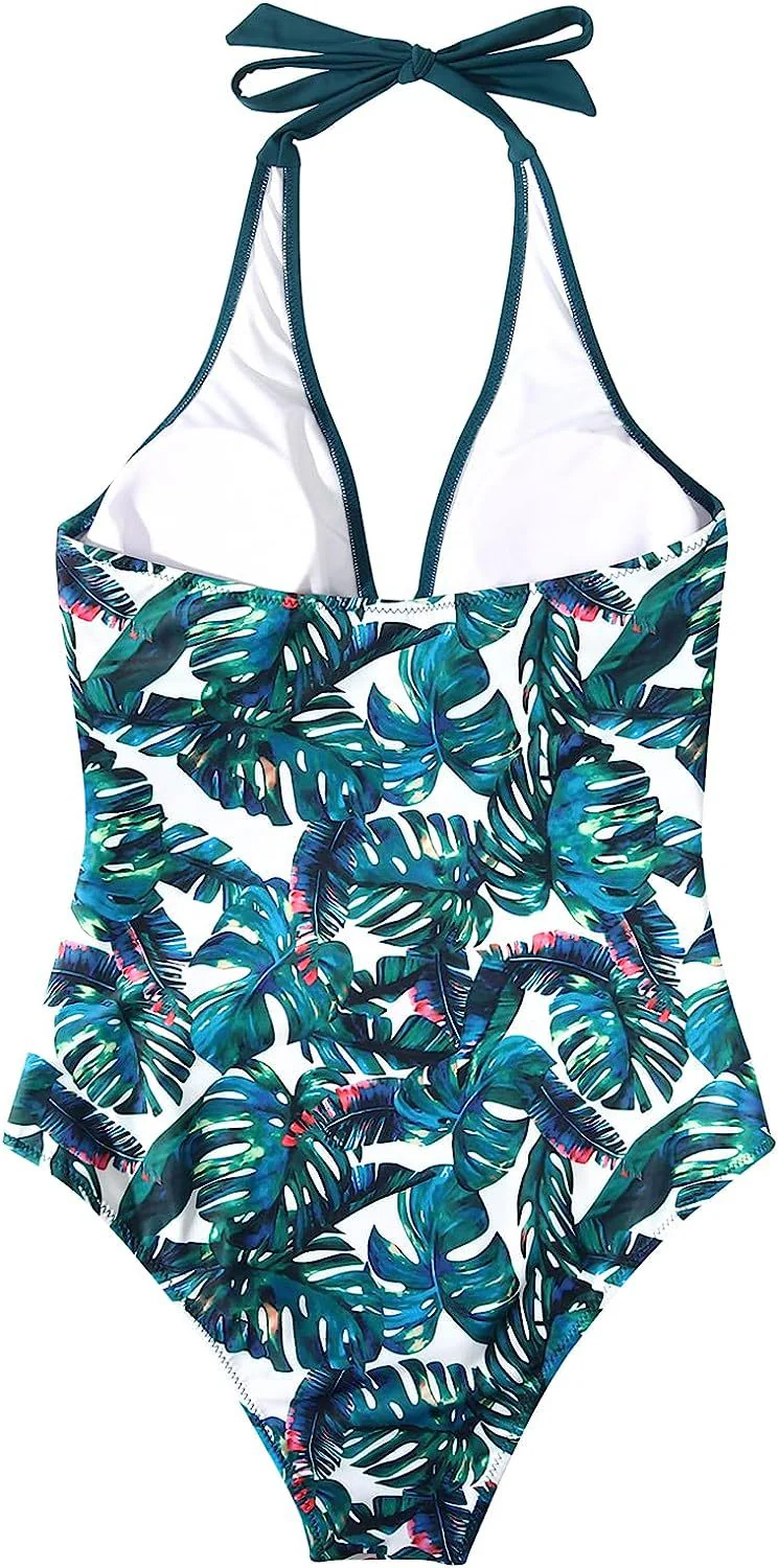 V-Neck Halter Neck Backless Swimsuit - Image 8