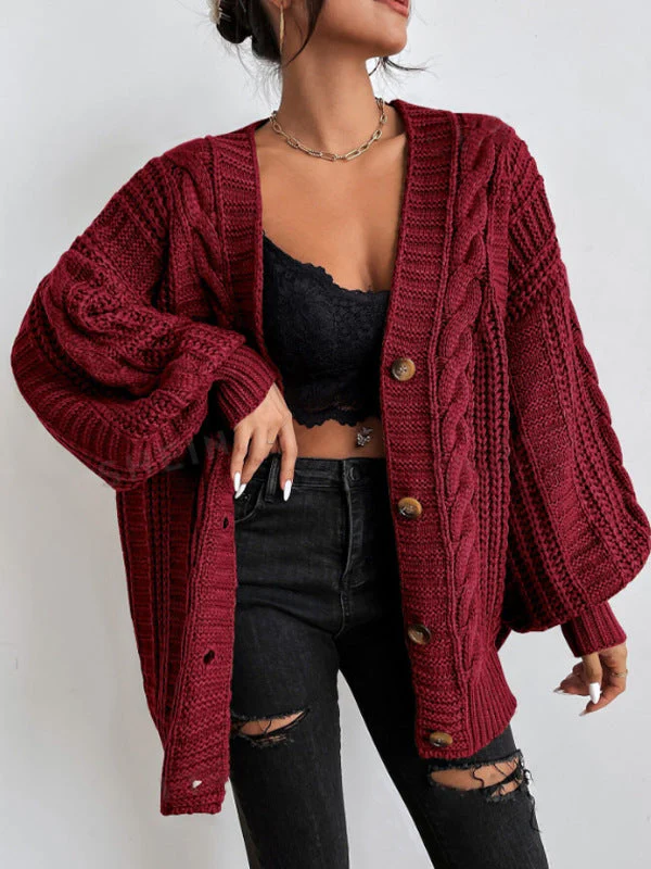Oversized Cable Knit Cardigan - Image 10