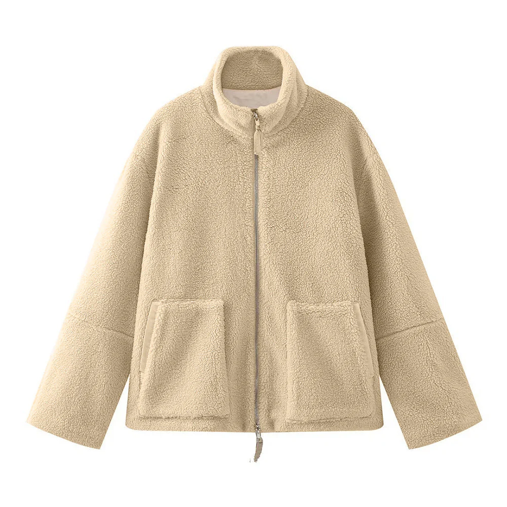 Warm Faux Lambswool jacket for women - Image 3
