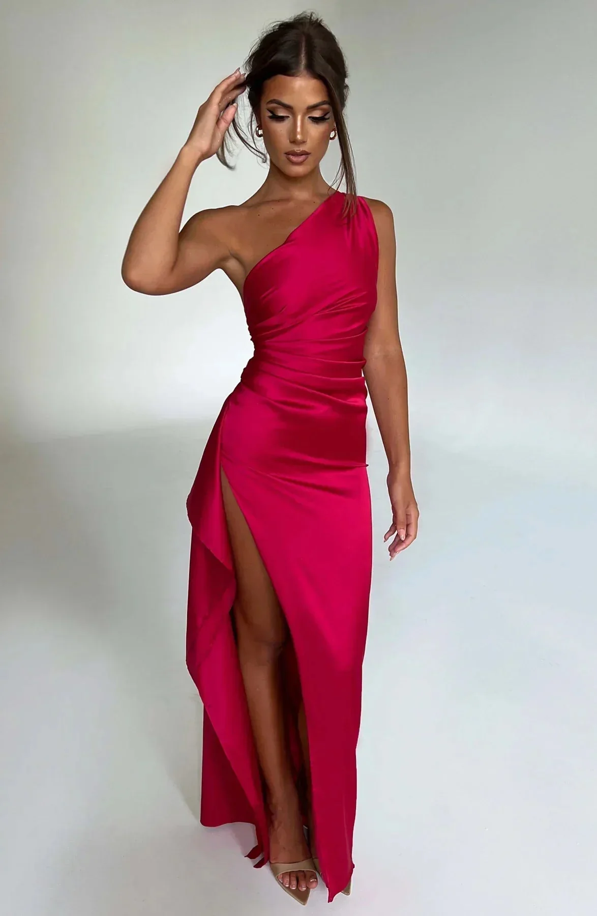 Satin Evening Grown Maxi Dress - Image 3