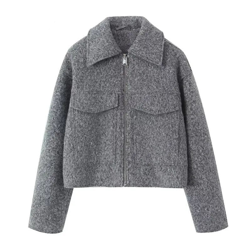 Women's Cropped Boucle Jacket - Image 2