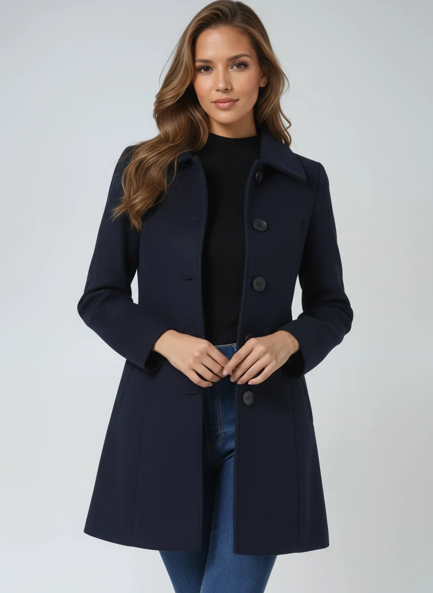Women's Single Breasted Winter Trench Coat - Image 12
