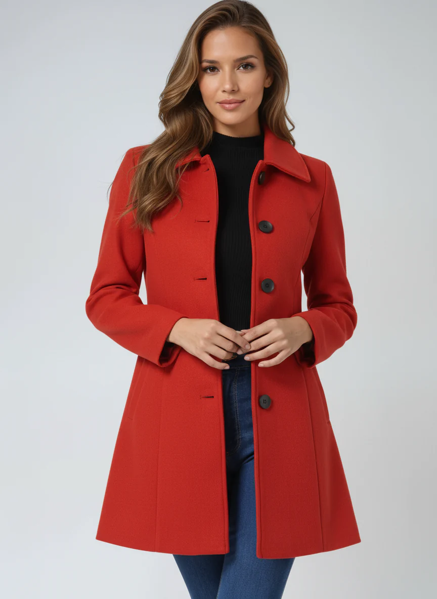 Women's Single Breasted Winter Trench Coat - Image 13