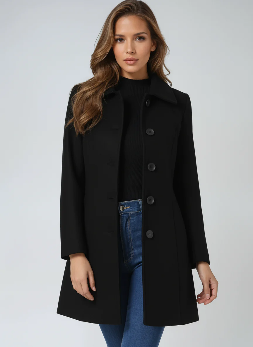 Women's Single Breasted Winter Trench Coat - Image 3