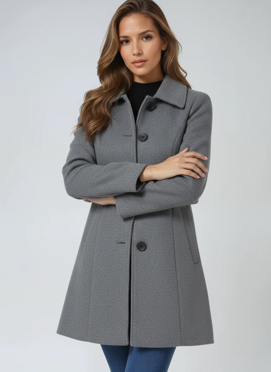 Women's Single Breasted Winter Trench Coat - Image 6