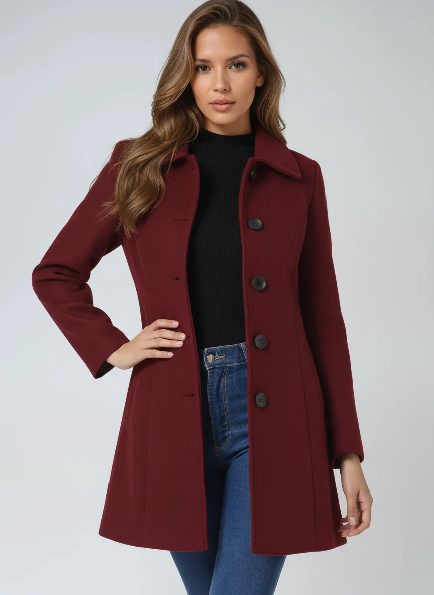 Women's Single Breasted Winter Trench Coat - Image 8