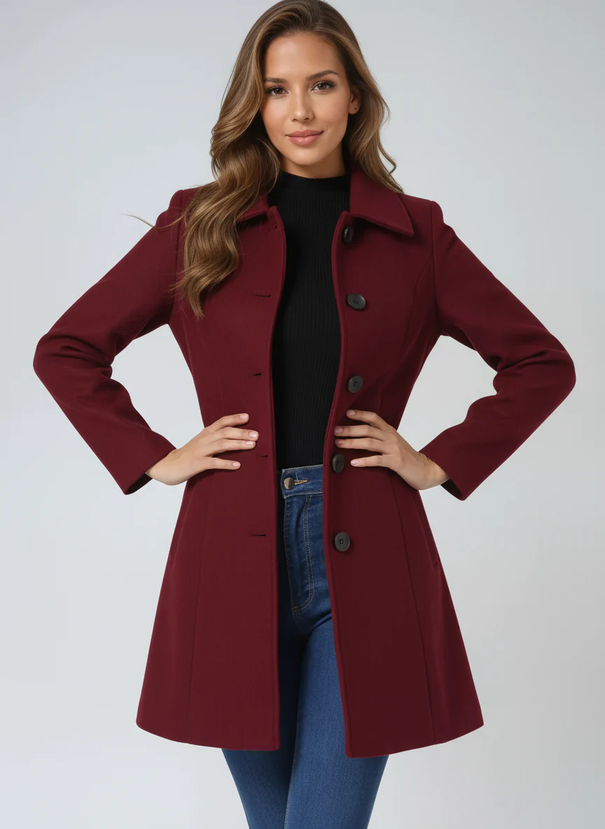 Women's Single Breasted Winter Trench Coat - Image 9