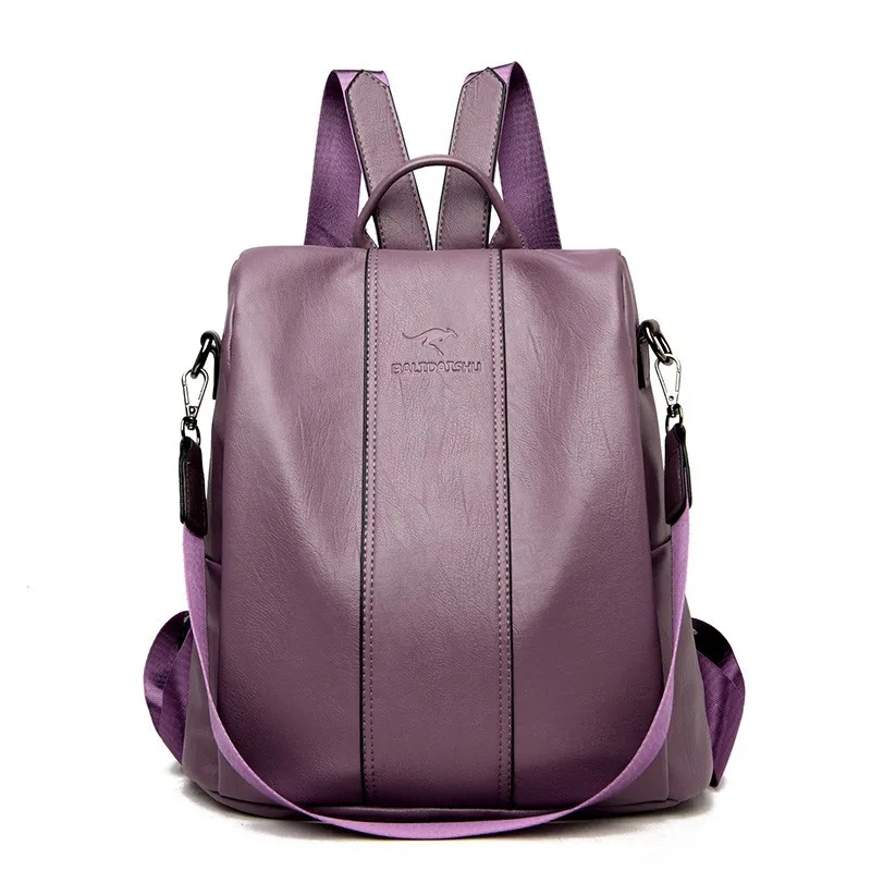 Sleek Black Leather Backpack - Image 7