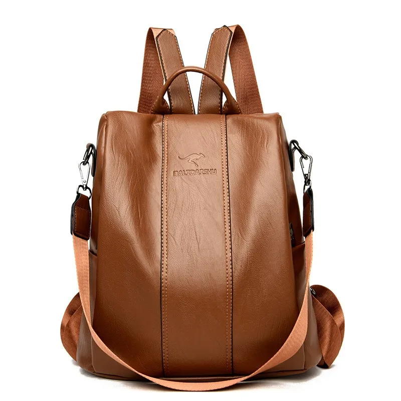 Sleek Black Leather Backpack - Image 9