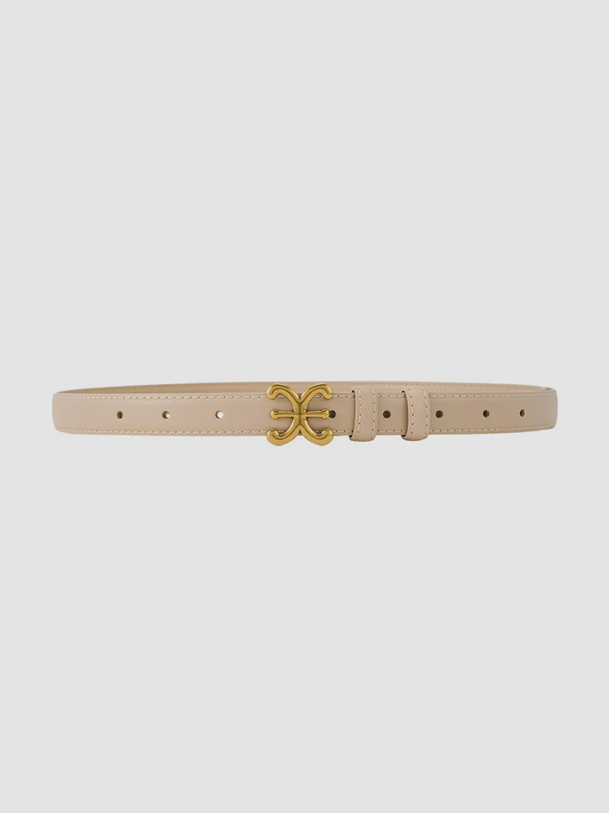 Sculpted Buckle Leather Waist Belt - Image 3