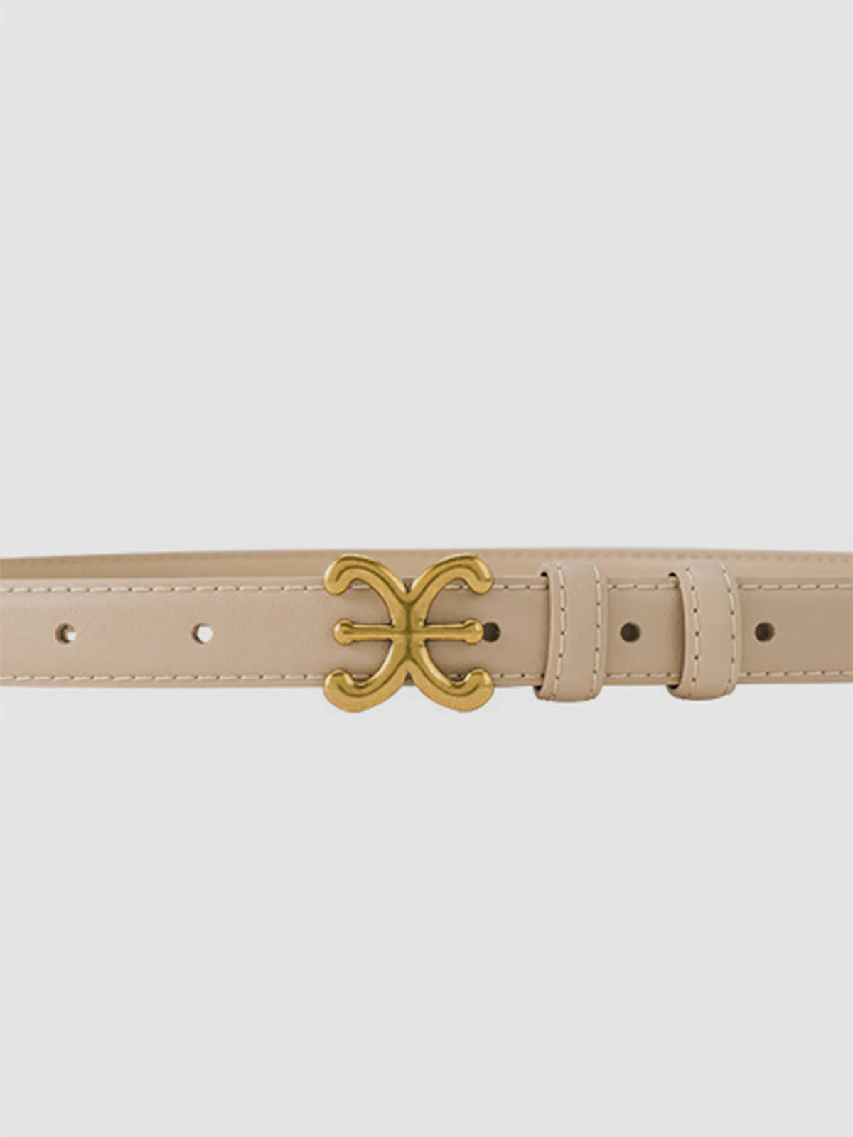 Sculpted Buckle Leather Waist Belt - Image 4