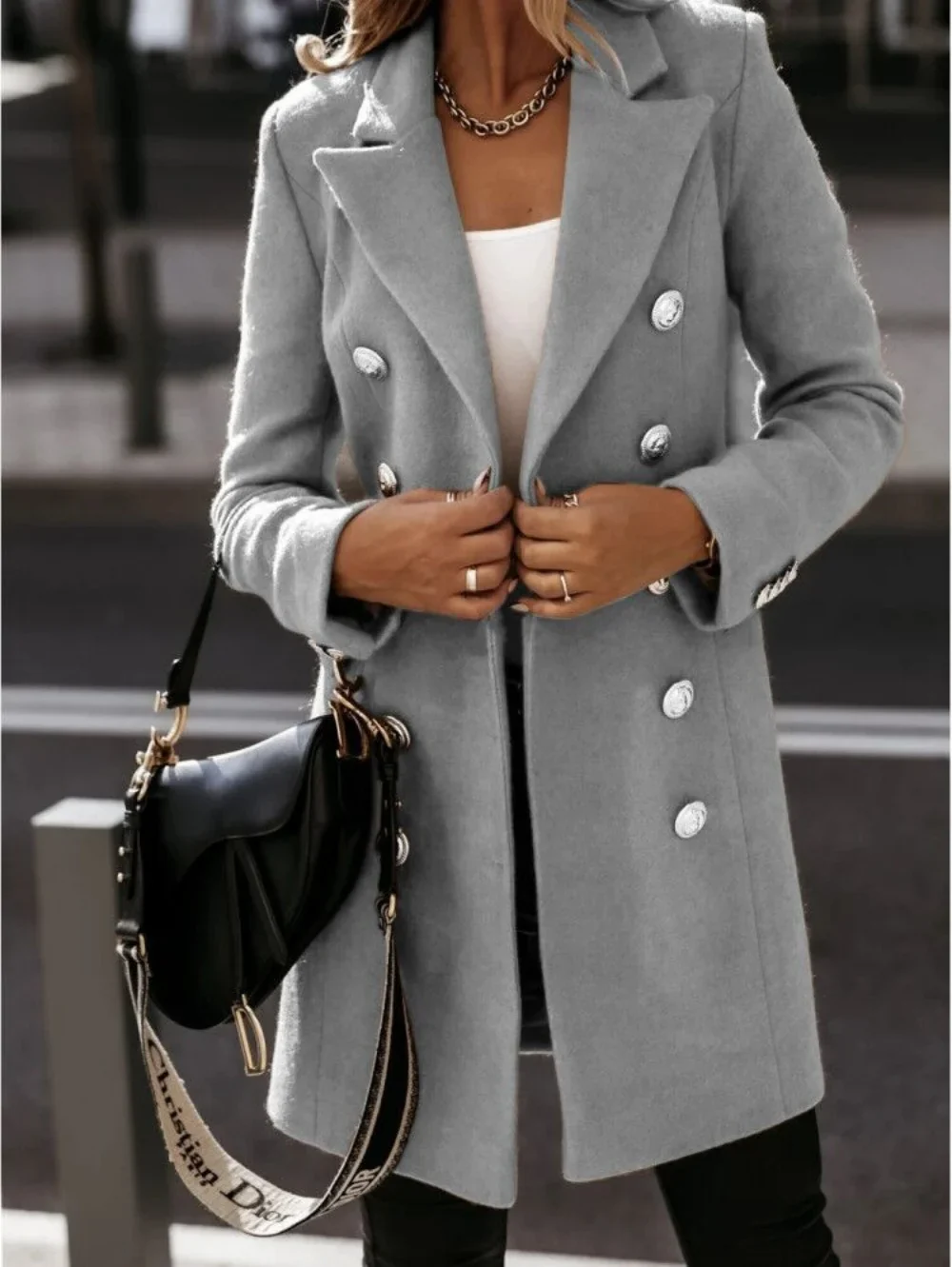 Korean Streetwear Wool Coat Women – Stylish Long Sleeve Autumn Jacket - Image 2