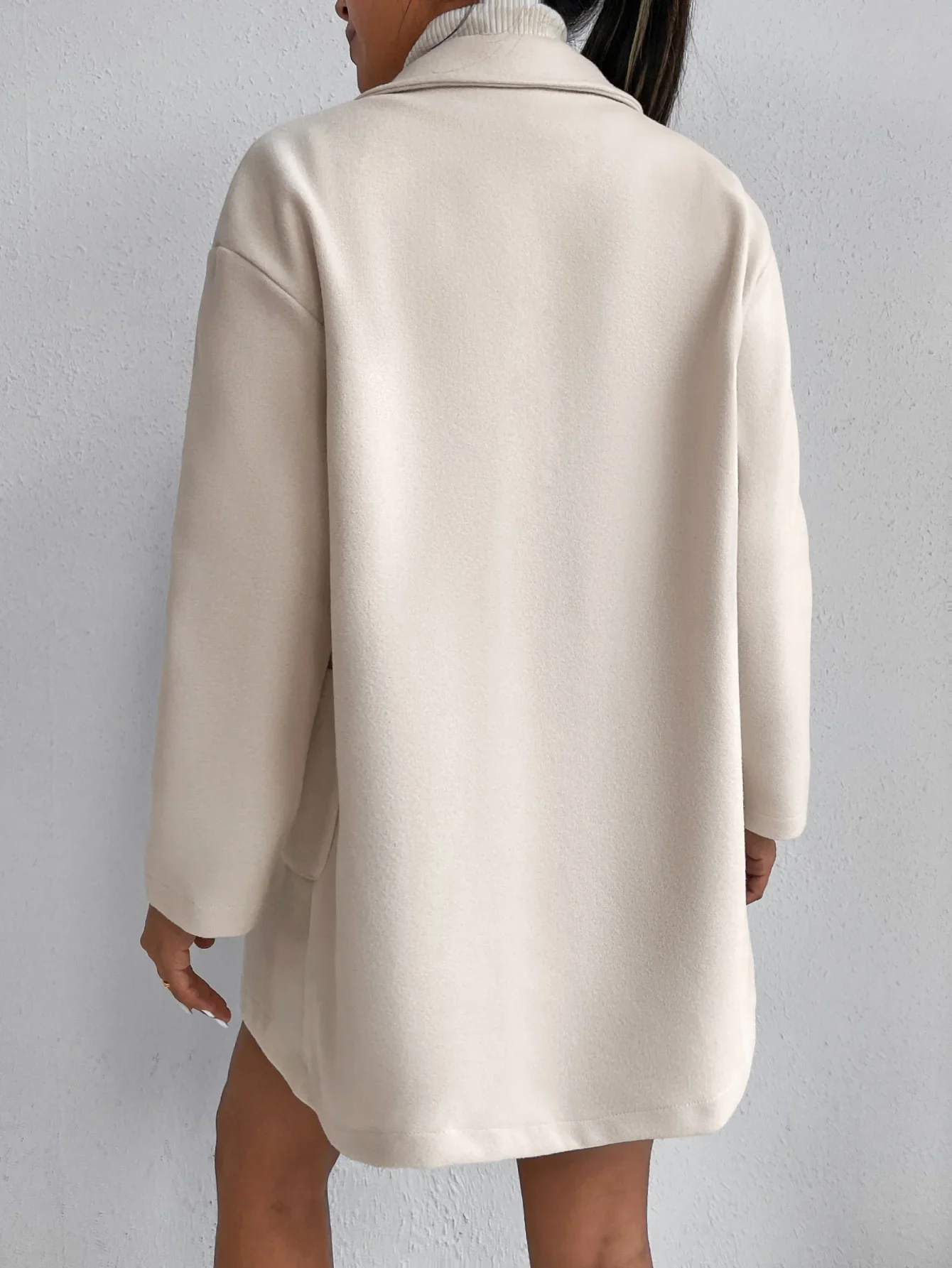 Korean-Style Wool Coat – Elegant Mid-Length Design for Chic Autumn & Winter Wear - Image 2