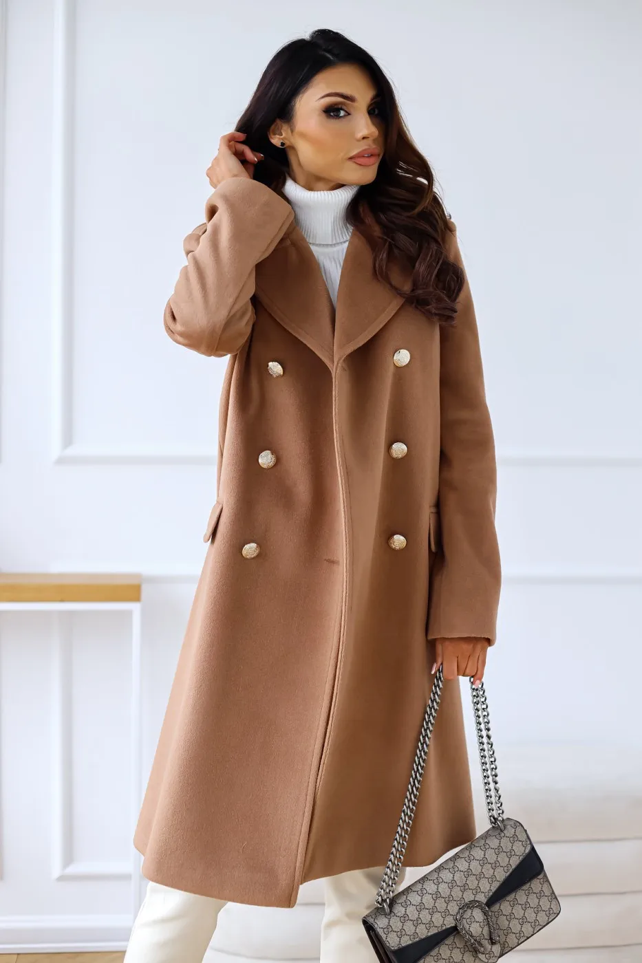 Korean Wool Coat – Double-Breasted Elegant Design for Cozy Autumn Style - Image 9