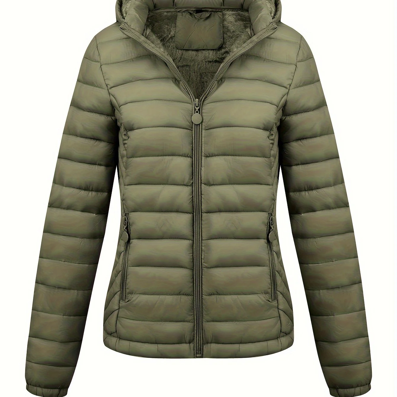 Lightweight Quilted Hooded Puffer Jacket with Fleece Lining - Image 7