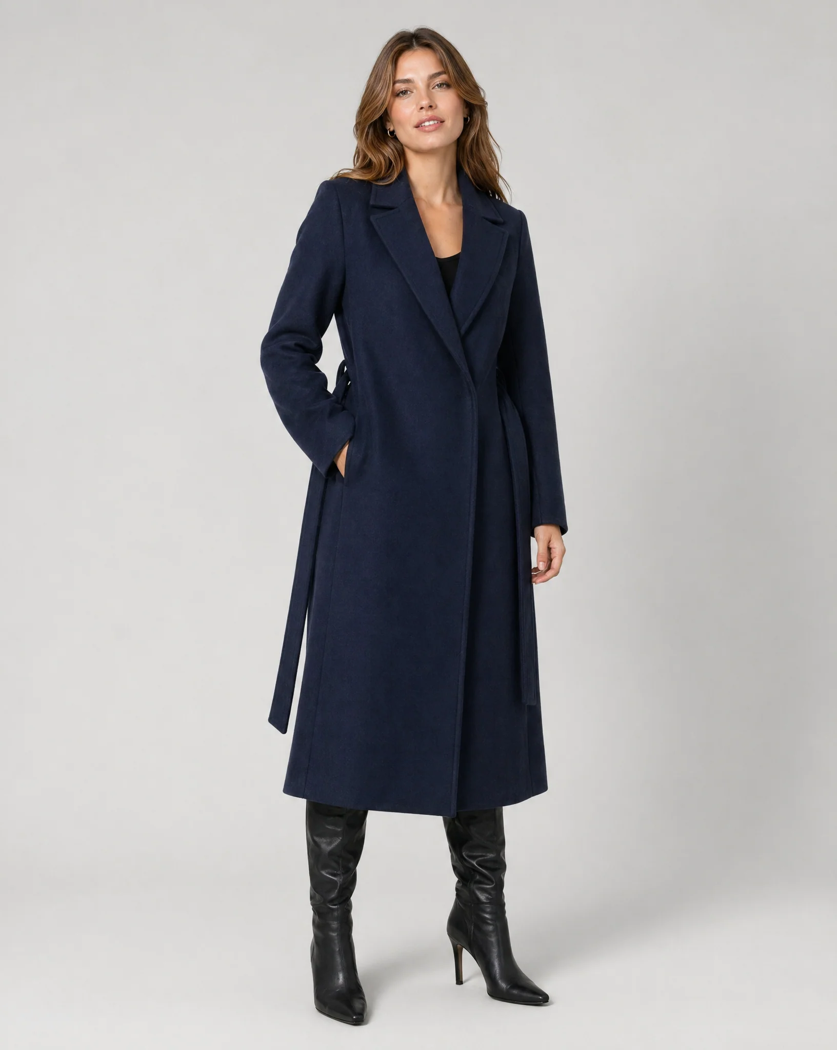 Long Classic Single-Breasted Winter Trench Coat - Image 4