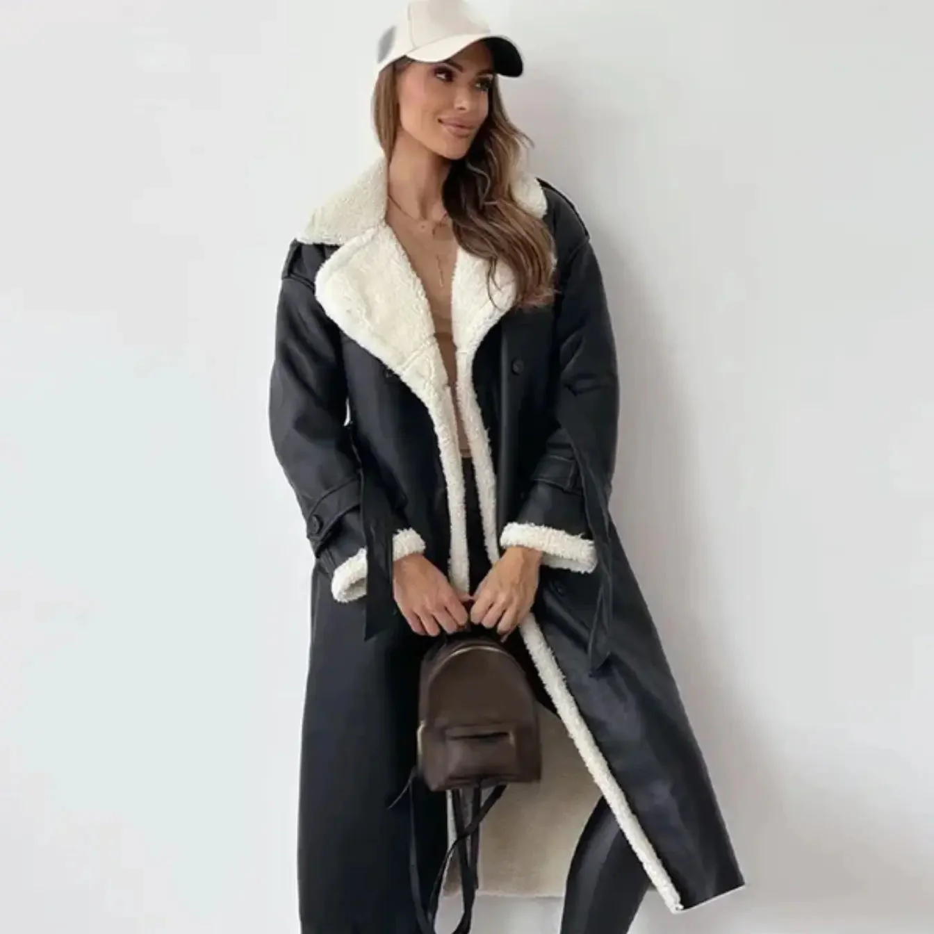 Women's Long Coat Women with Fleece Lining