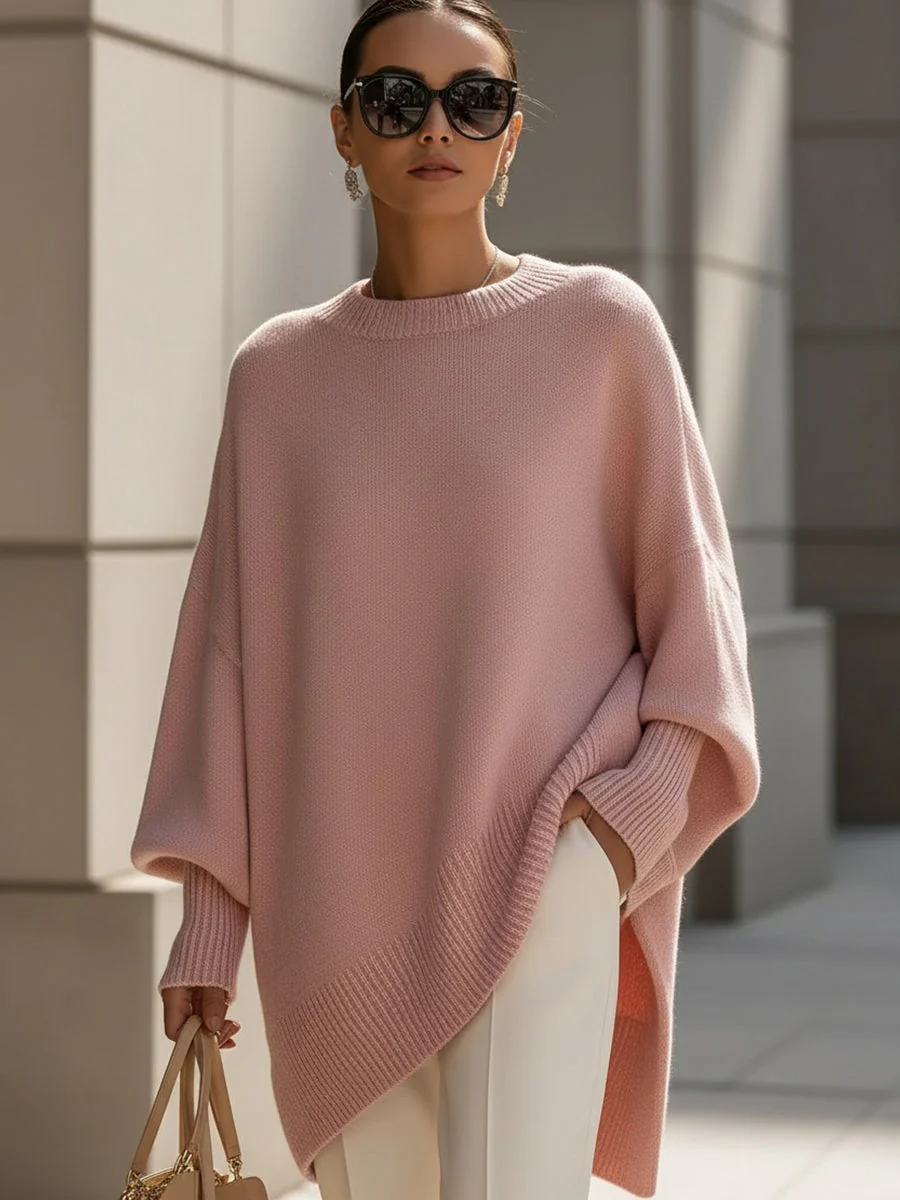 Luxe Oversized Drape Knit Sweater for Women - Image 2