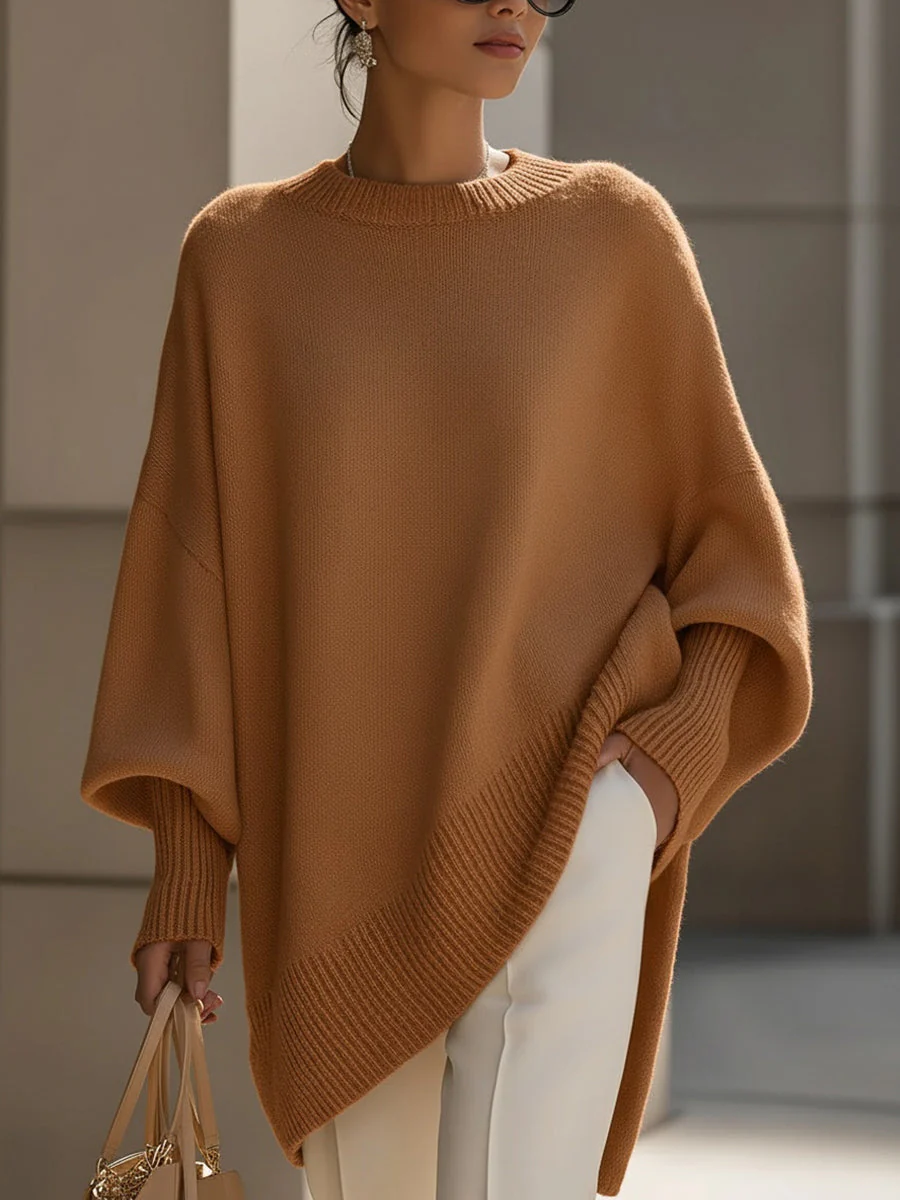 Luxe Oversized Drape Knit Sweater for Women - Image 4