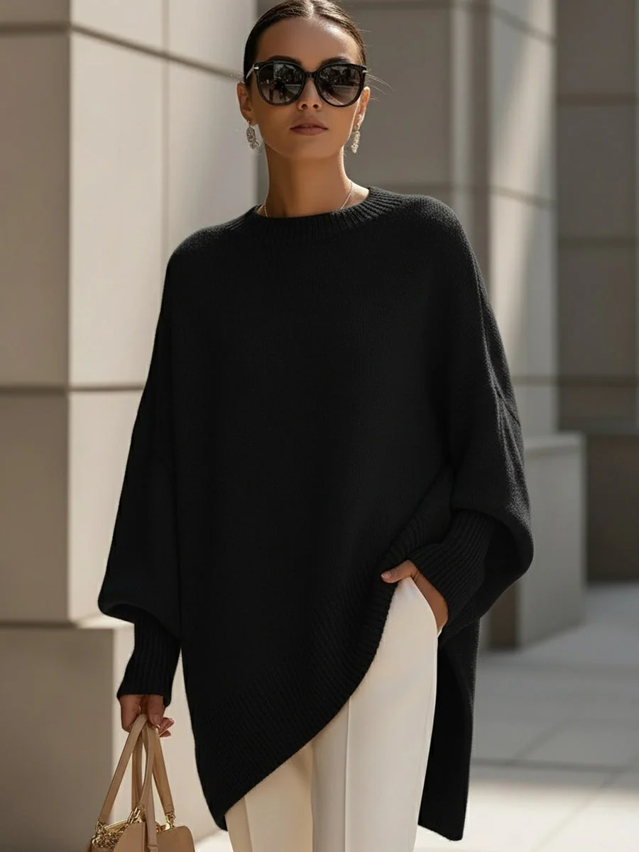 Luxe Oversized Drape Knit Sweater for Women - Image 6