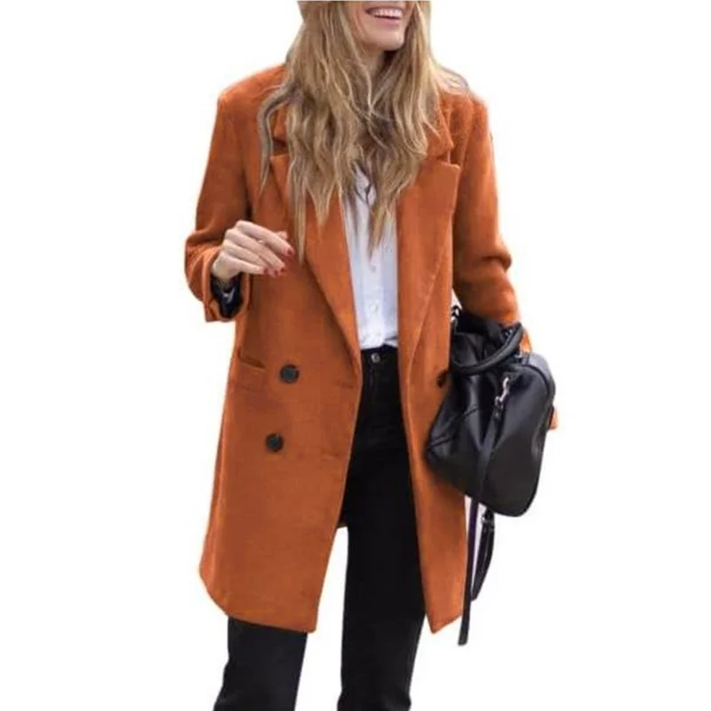 Luxe Wool Blend Coat – Double Breasted Warm Winter Outerwear - Image 7