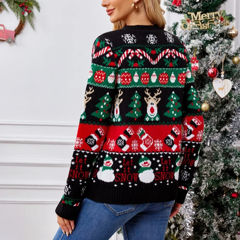 Women's Merry Xmas Holiday Knitted Cardigan Sweater - Image 5
