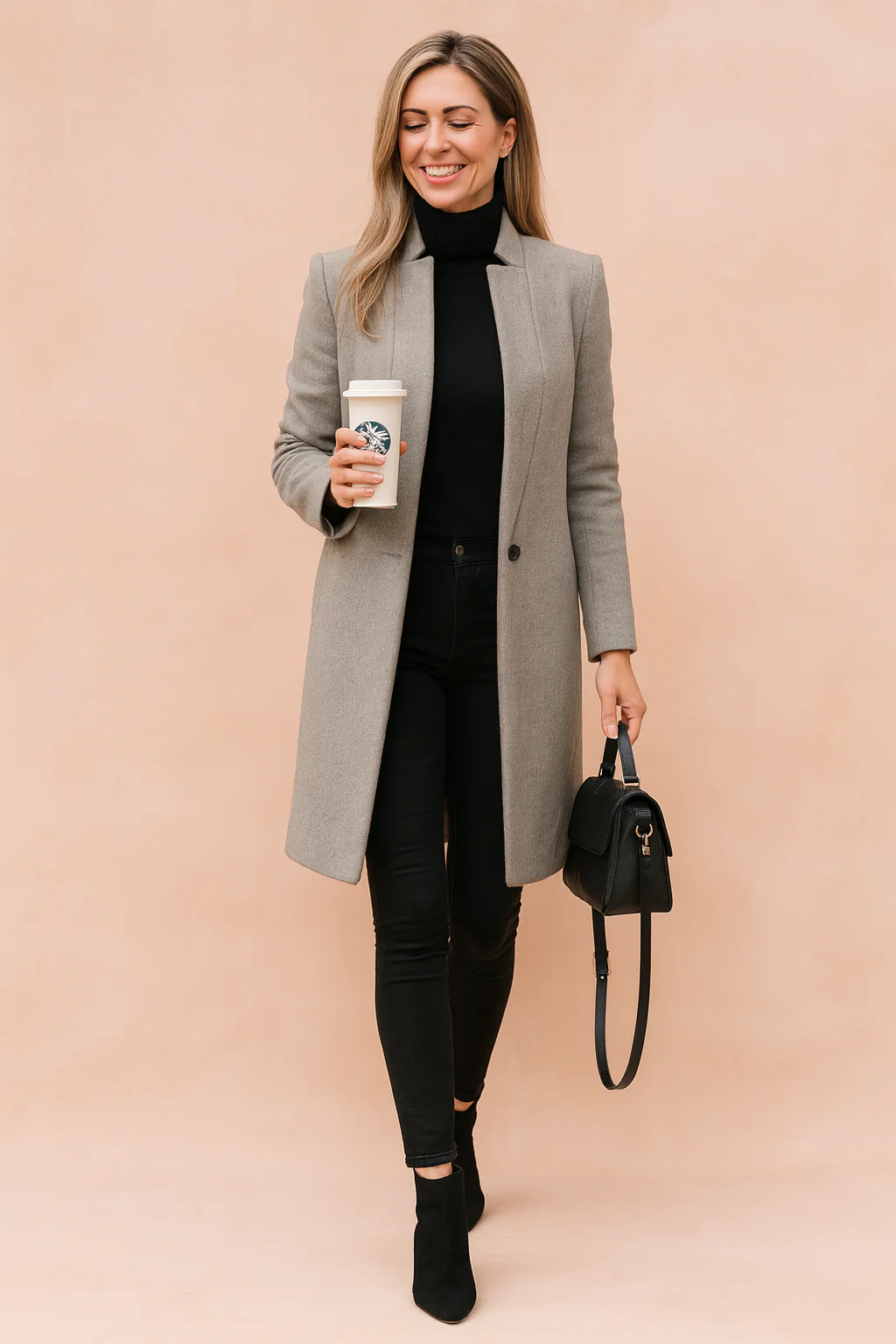 Minimalist Straight-Cut Longline Wool Winter Coat - Image 2