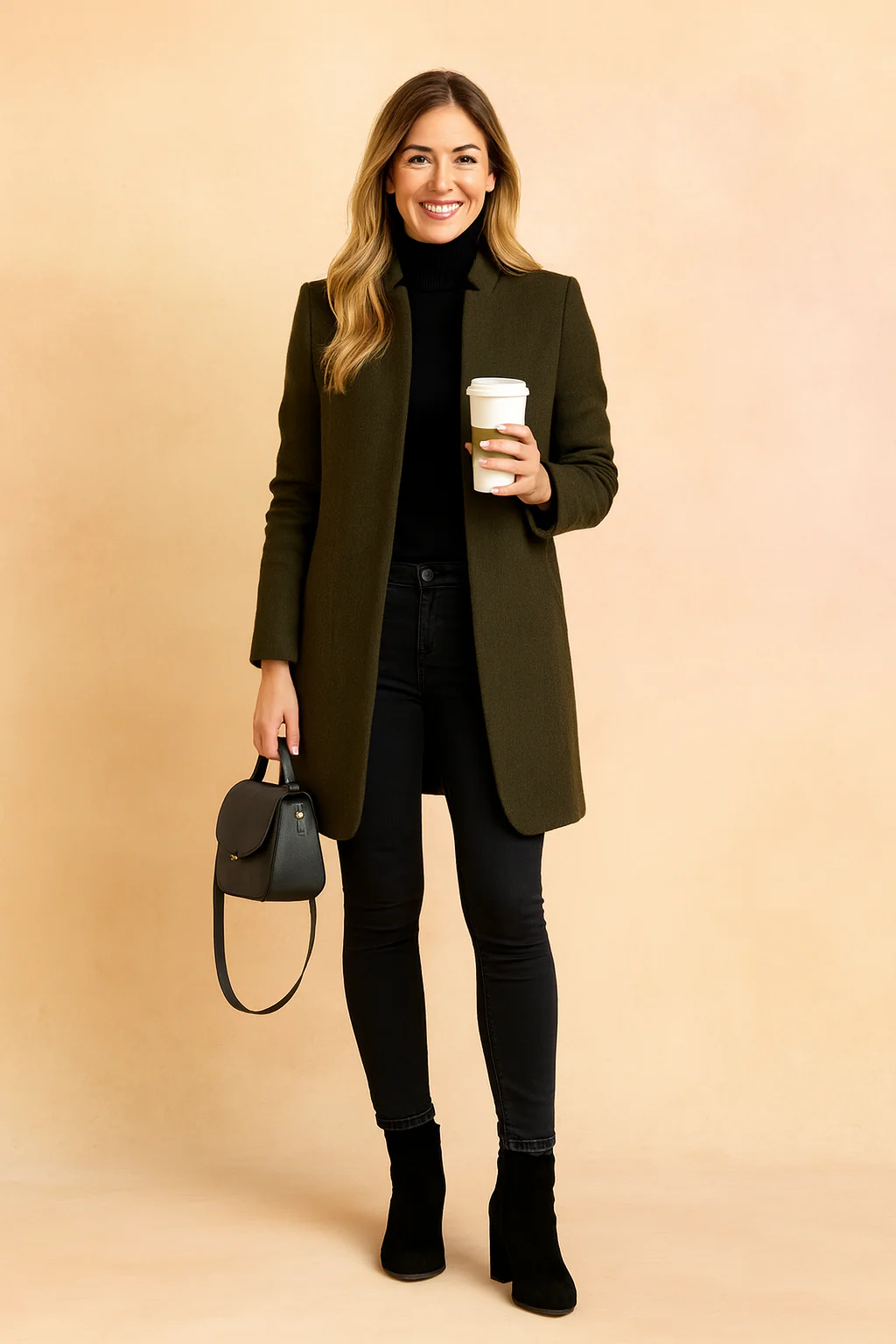 Minimalist Straight-Cut Longline Wool Winter Coat - Image 5